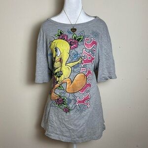 Gray Graphic Women's Top